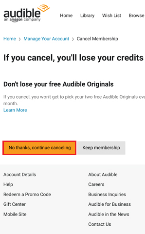 Cancel Audible Subscription 