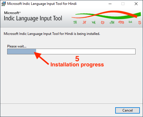 Microsoft-Indic-Language-Input-Tool-Installation-Progress