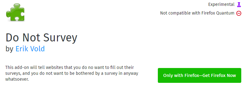 bypass survey mozilla firefox