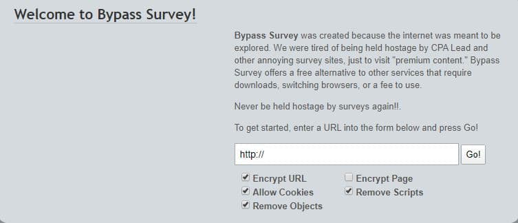 survey bypass online by url