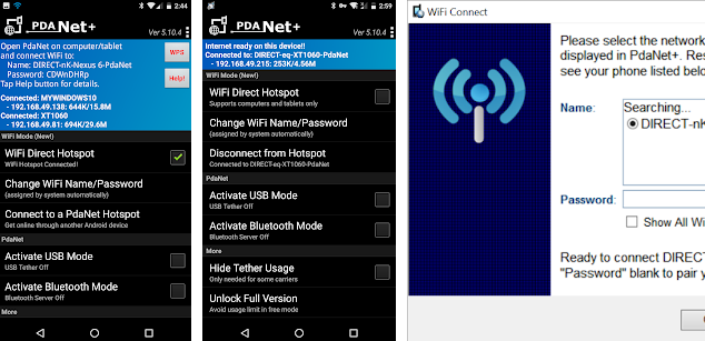 use pc as hotspot pda net