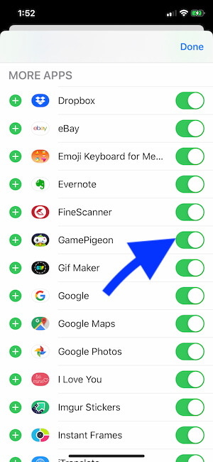 How To Hide Game Pigeon On iMessage App Drawer