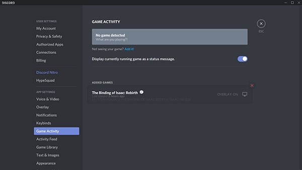 how to set custom status on discord