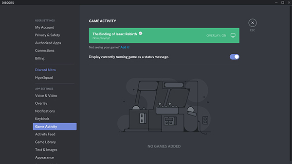 how to add custom status on discord