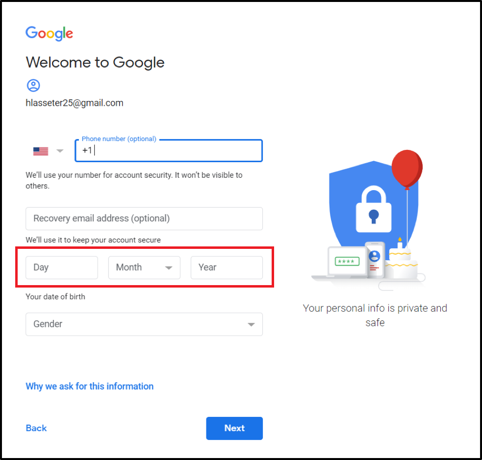 can you create google account without phone number