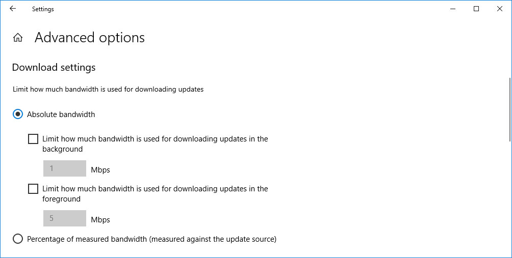 Limit bandwidth usage