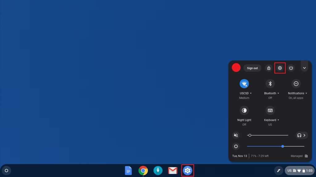 control panel on google chromebook