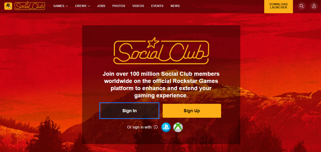 Social Club Log In