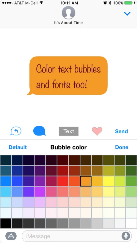 iMessage Bubble Text Color Bar