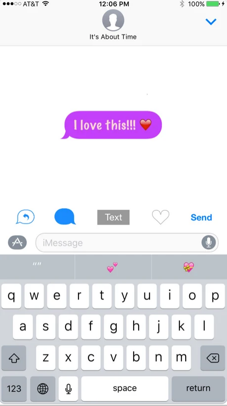 iMessage Custom Bubble Text
