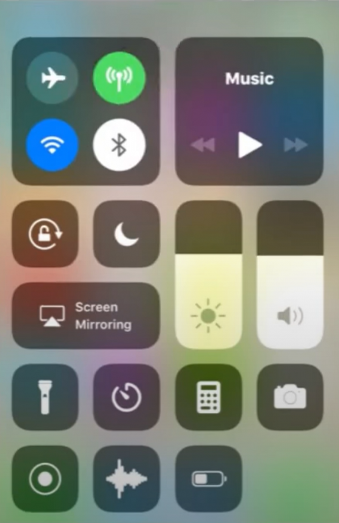 iPhone Control Center