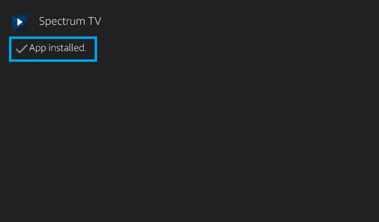 Spectrum TV App Installed