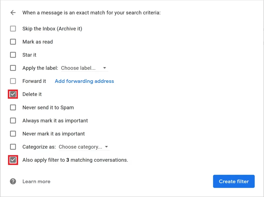 gmail automatically delete spam