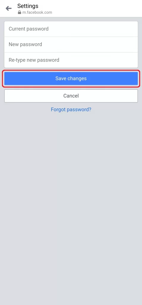 Messenger Change Password