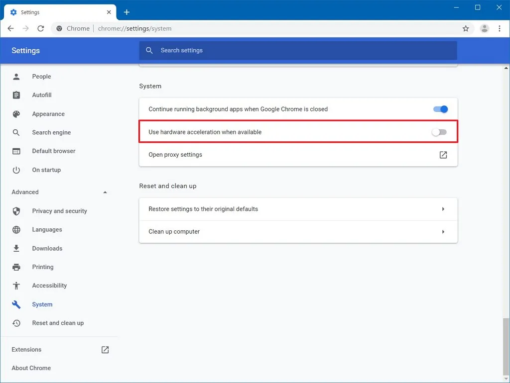 Disable Hardware Acceleration On Google Chrome