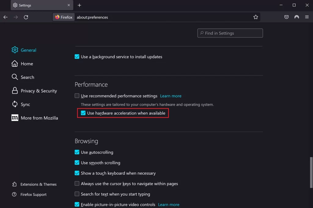 How To Disable Hardware Acceleration On Firefox