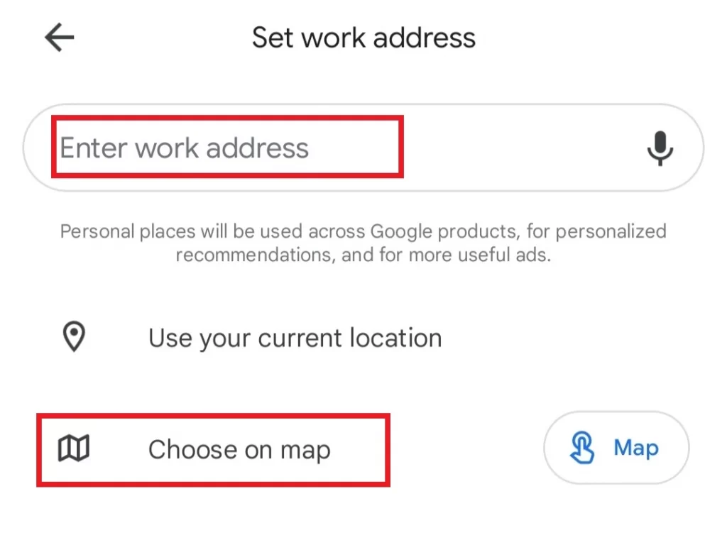 Set Work Address On Google Maps