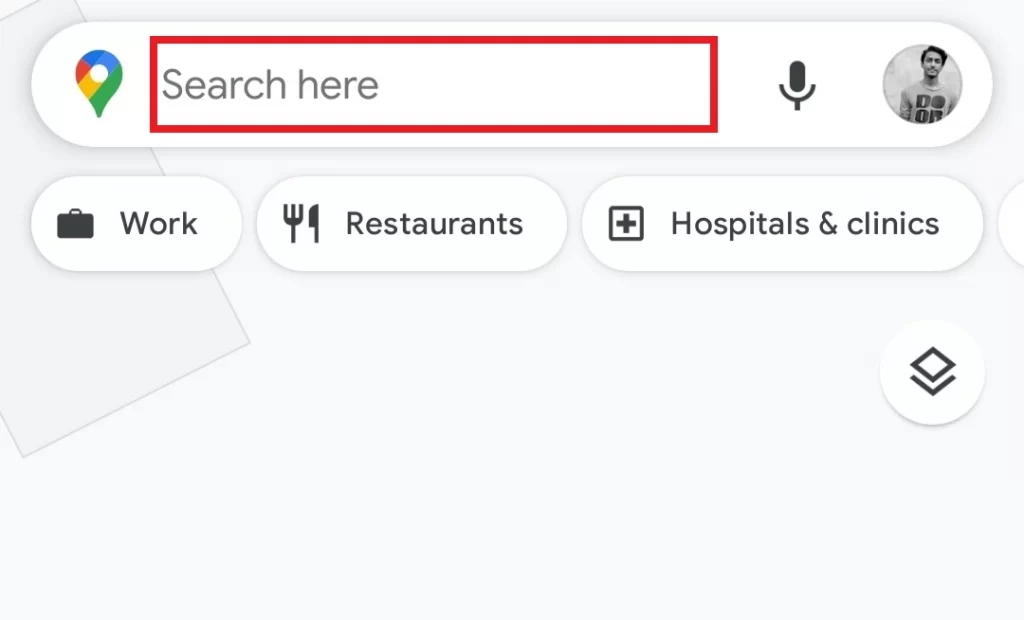 Google Maps Search Bar