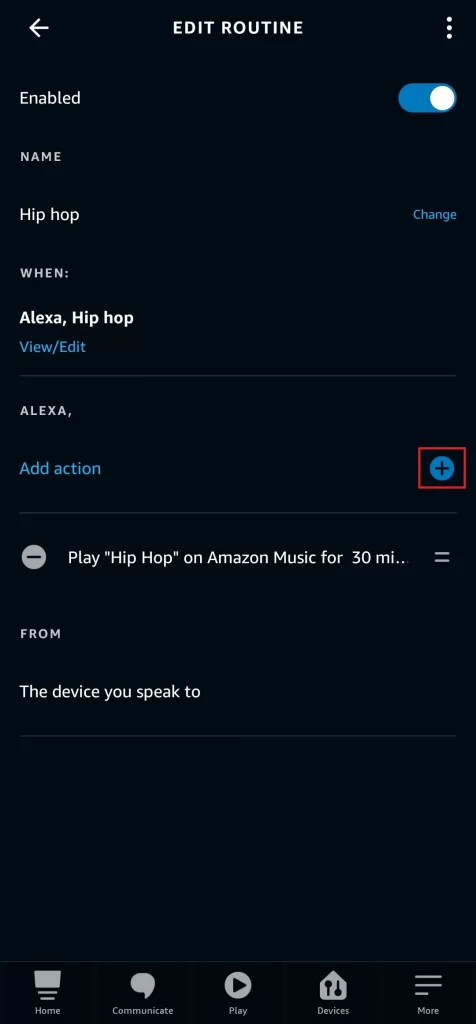 Add New Action In Alexa App