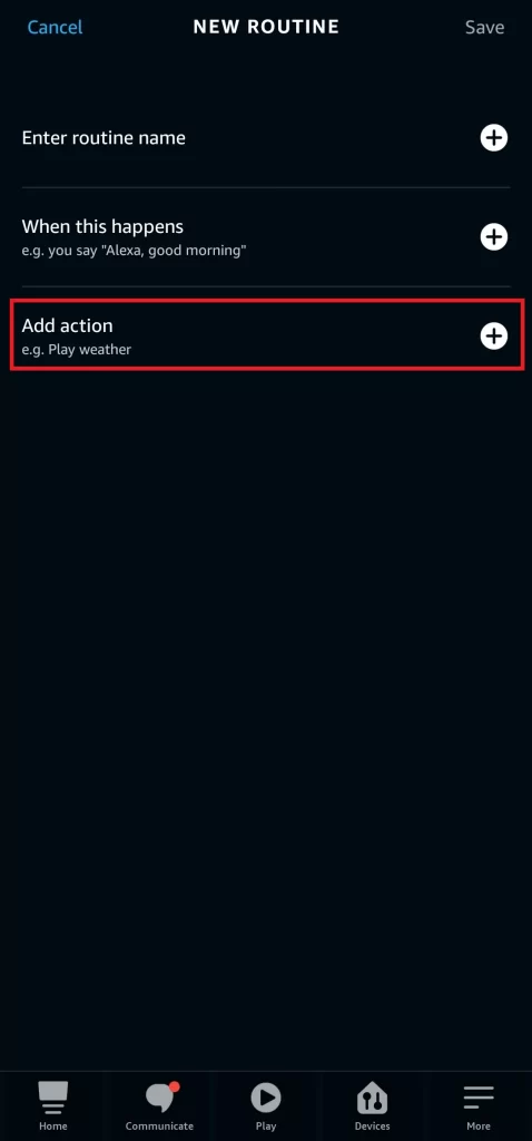 Add An Action In Alexa App