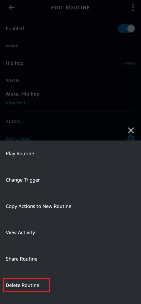 Delete Routine In Alexa App