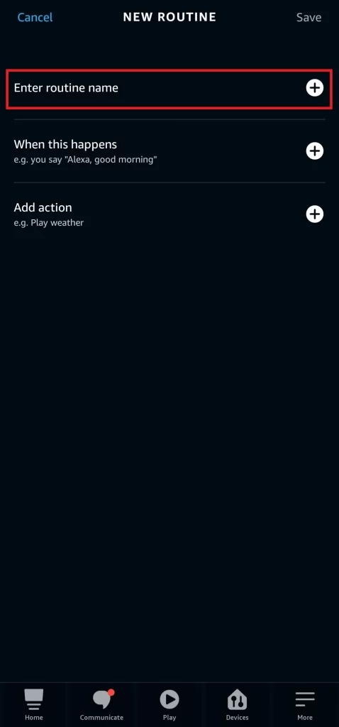 Add Routine Name In Alexa App