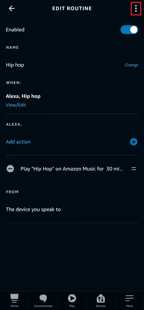 Tap On The Three Dots Icon In Alexa App