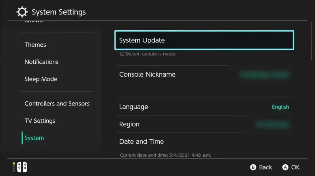 Update Nintendo Switch
