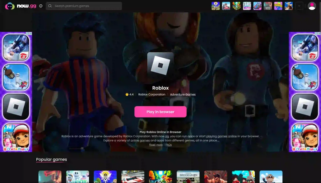 play roblox on now.gg